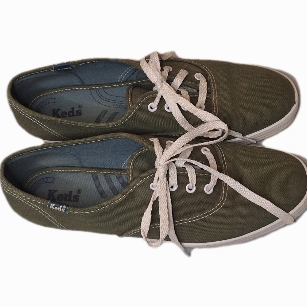 🌿 5/$25. Keds Casual Green Canvas Sneakers Shoes, Women's Sz 8